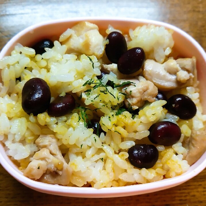 赤空豆と鶏もも肉のカレーご飯